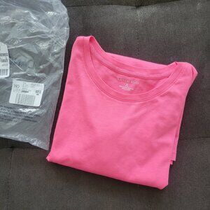 NEW Lands End Long Sleeve T Shirt Supima Cotton Frosted Pink sz S Crew Neck